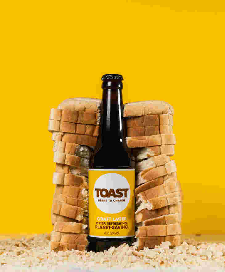 Toast Craft Lager Bottle In Bread Landscape.